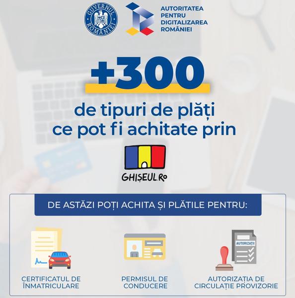 300 plati ghiseul.ro, Foto: Autoritatea pentru Digitalizarea Romaniei