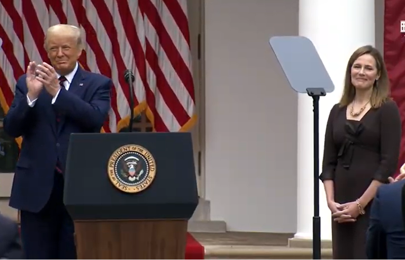 Trump si Amy Coney Barrett, Foto: Captura YouTube
