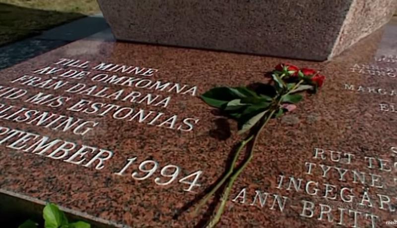 Scufundarea feribotului Estonia, placa comemorativa, Foto: youtube.com