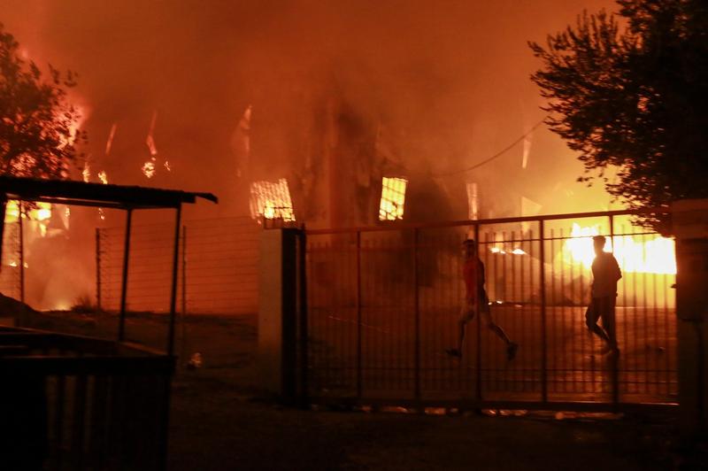 Incendiu tabara Moria, Foto: Manolis Lagoutaris / AFP / Profimedia Images