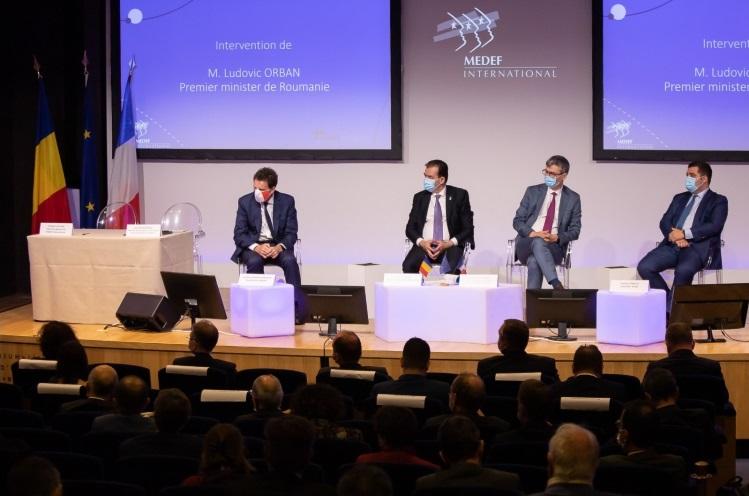 Ludovic Orban, la intalnirea cu MEDEF, Foto: Guvern