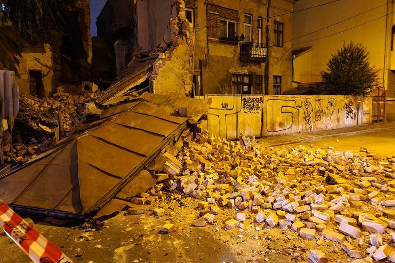 Cladire istorica prabusita in Bucuresti, Foto: ISU Bucuresti-Ilfov