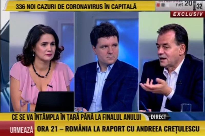 Ludovic Orban si Nicusor Dan, la Romania TV, Foto: Captura de ecran