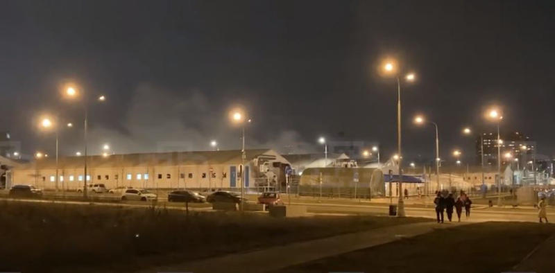Fum deasupra unui spital Covid din Moscova, Foto: Captura video