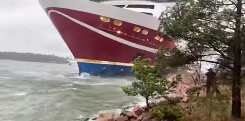 feribot eșuat Finlanda, Foto: Captura YouTube