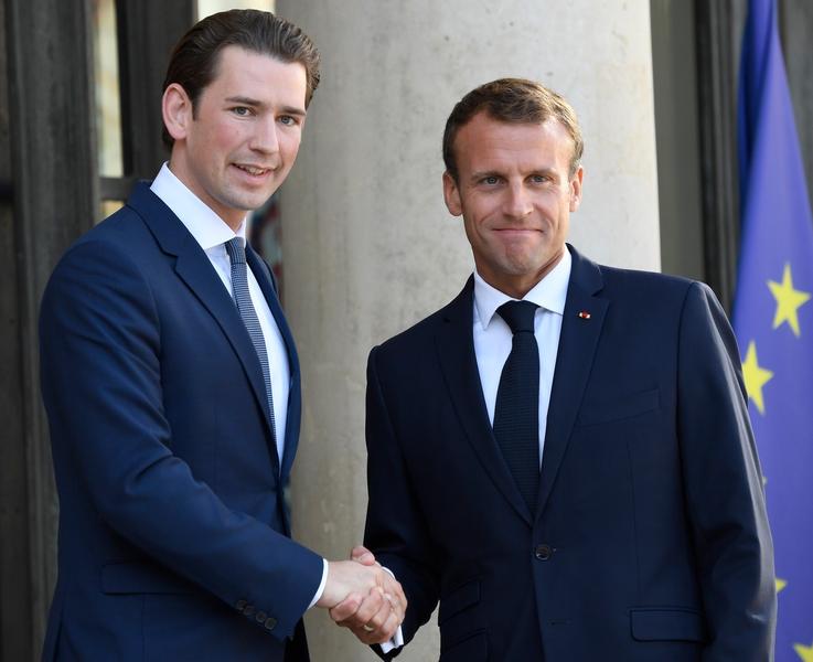 Sebastian Kurz si ​Emmanuel Macron, Foto: Bertrand GUAY / AFP / Profimedia