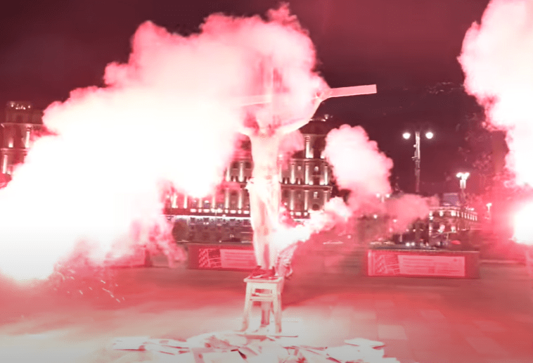 simulare crucificare Rusia, Foto: Captura YouTube