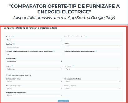 Comparator preturi energie, Foto: ANRE