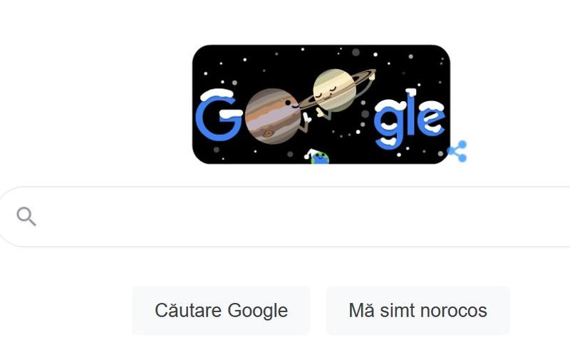 Googe doodle despre conjunctia Jupiter Saturn, Foto: Google