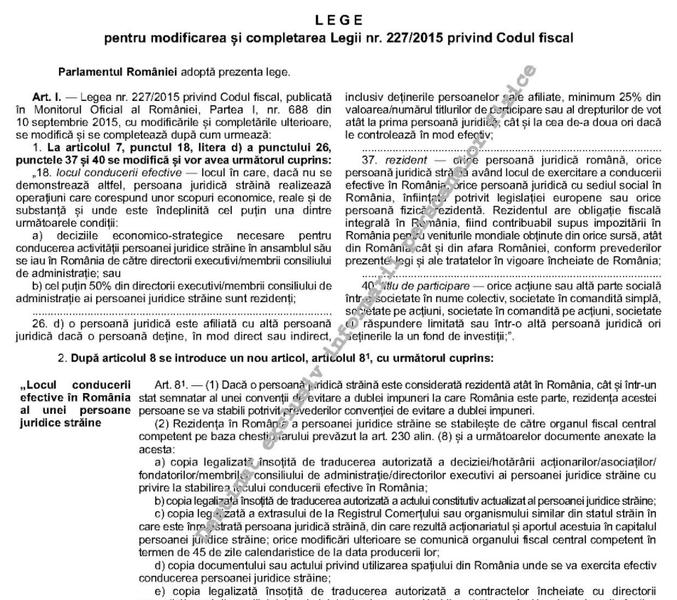 Modificari Cod fiscal, Foto: Monitorul Oficial