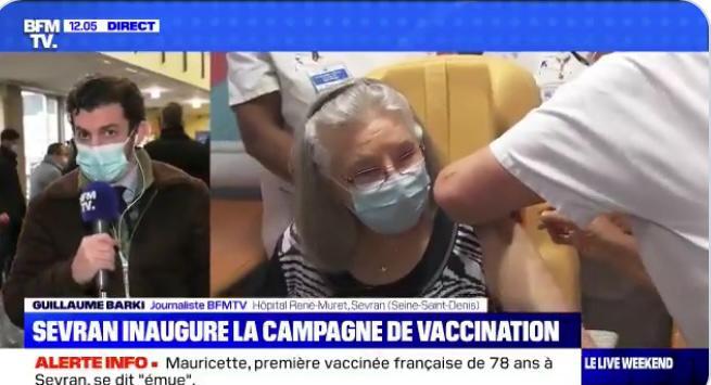 prima persoană vaccinată anti-COVID în Franta, Foto: Captura