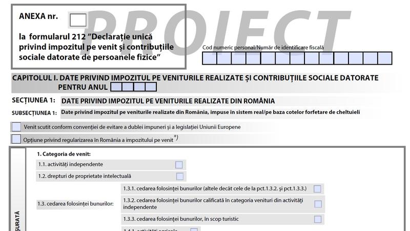 Proiect Declaratia unica 2021, Foto: anaf