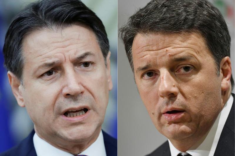 Giuseppe Conte (stanga) si Matteo Renzi (dreapta), Foto: Andreas SOLARO / AFP / Profimedia