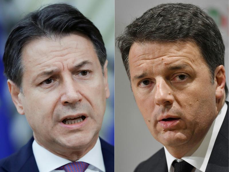 Giuseppe Conte (stanga) si Matteo Renzi (dreapta), Foto: Andreas SOLARO / AFP / Profimedia