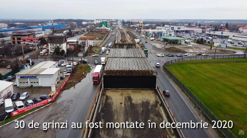 Pasajul de la Mogosoaia, in constructie - ianuarie 2021, Foto: Captura YouTube