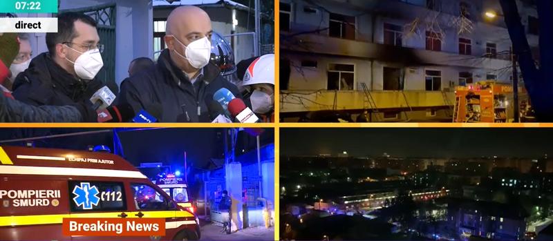 Incendiu la Matei Bals, Foto: Captura Digi 24