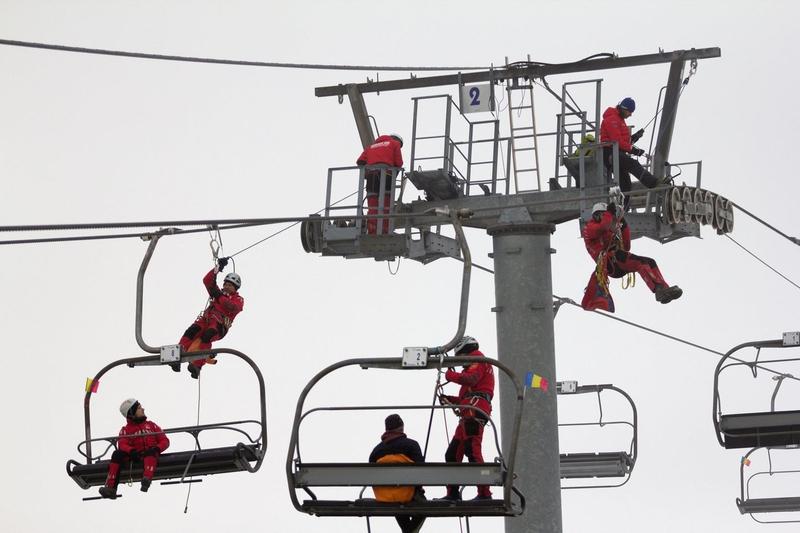 telescaun blocat, interventie a salvamontistilor, Foto: Salvamont