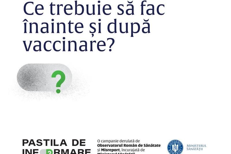 Ce trebuie sa fac inainte si dupa vaccinarea impotriva COVID-19?, Foto: Ministerul Sanatatii