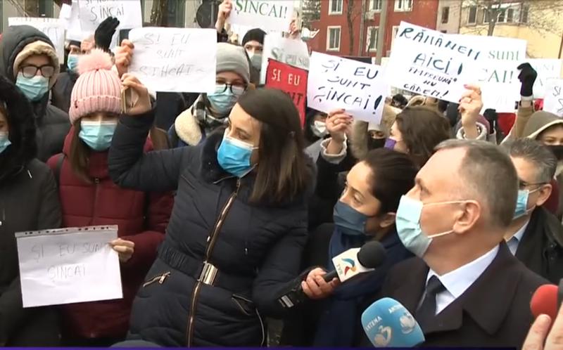 Protest Gh. Sincai, Foto: captura video