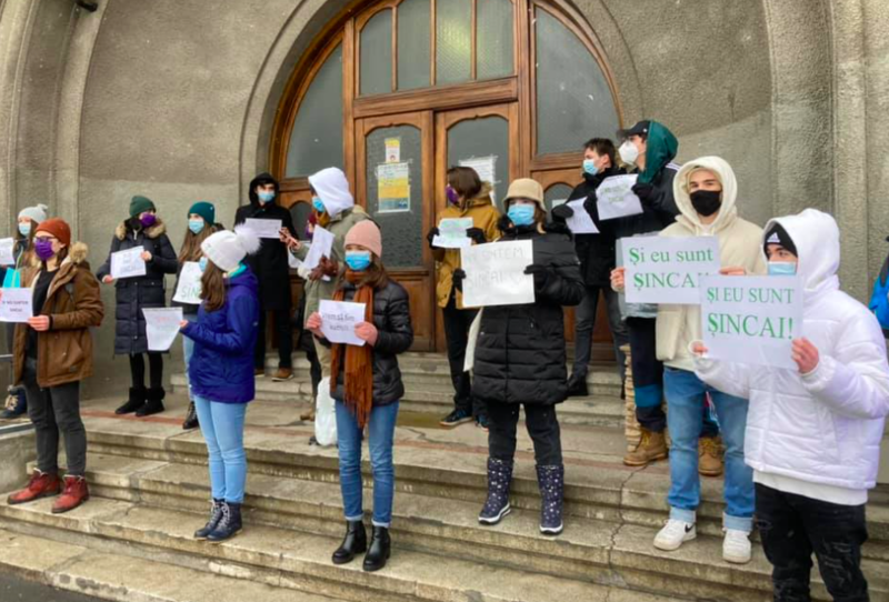 Protest la Colegiul Sincai, Foto: Hotnews