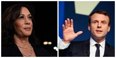 Kamala Harris - Emmanuel Macron, Foto: Colaj foto/ Sursa: Profimedia Images