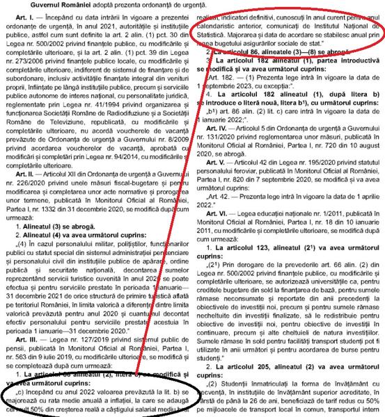 Majorarea pensiilor din 2022 din Monitorul oficial, Foto: Monitorul Oficial