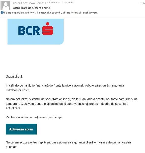 Exemplu de mesaj inselator, Foto: Bitdefender