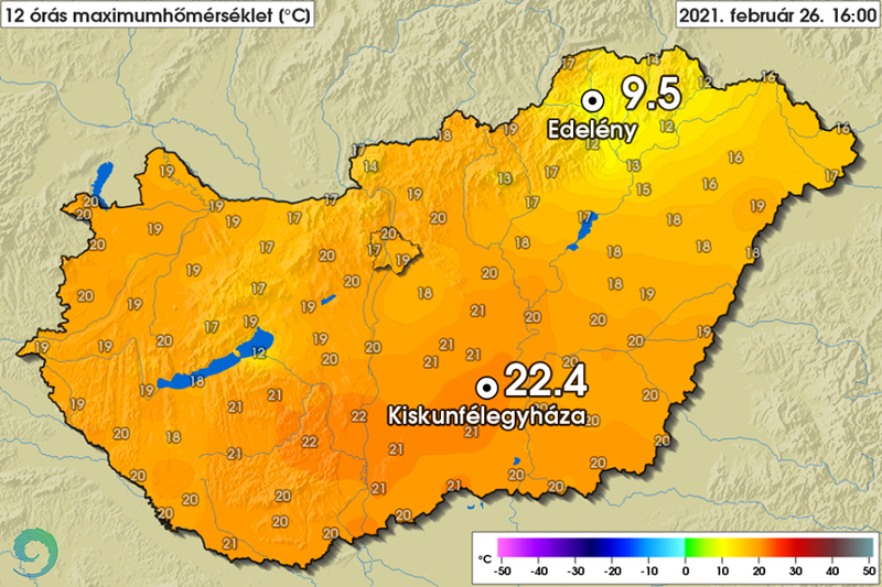 temperaturi record in Ungaria, Foto: Serviciul naţional de meteorologie OMSZ