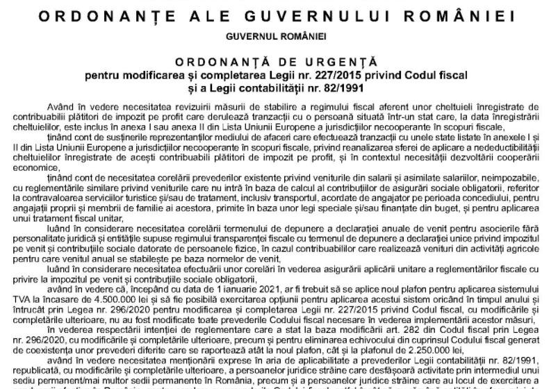 Noutati fiscale, tichete cadou, Anexa II, plafon TVA, Foto: Monitorul Oficial