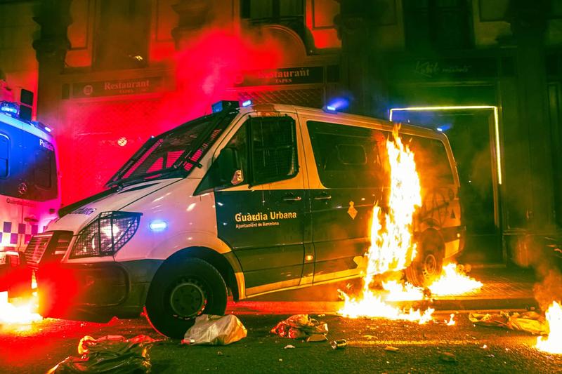 Proteste in Barcelona (sursa foto: twitter), Foto: Hotnews