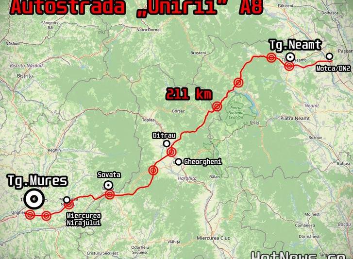 Autostrada Unirii A8 - Tg Mures - Tg Neamt, Foto: Hotnews