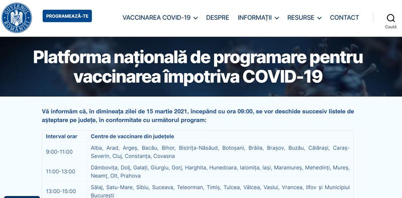 Platforma vaccinare, Foto: vaccinare-covid.gov.ro