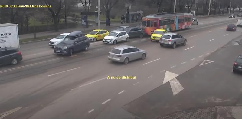 Accident tramvai masini Iasi, Foto: Captura video