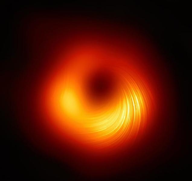 Imaginea polarizata obtinuta de EHT, Foto: Event Horizon Telescope