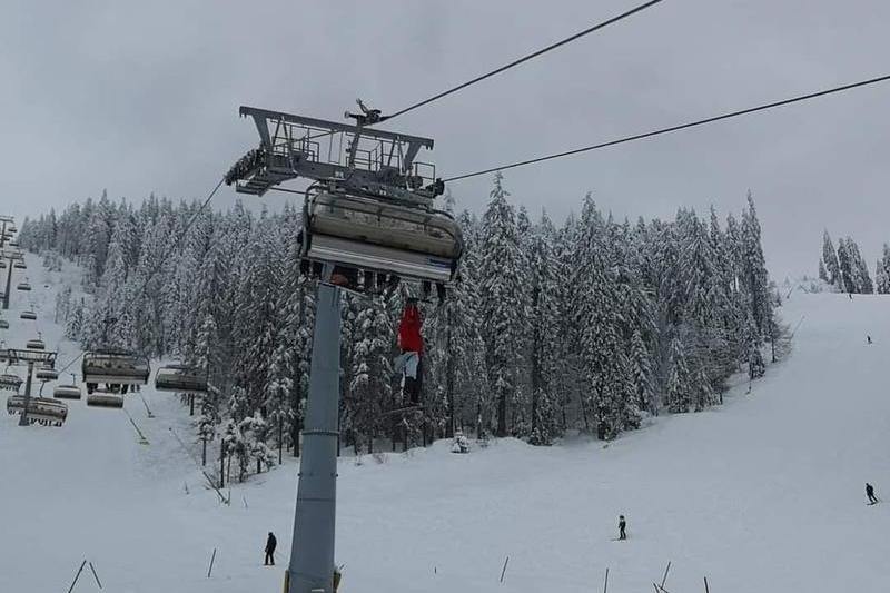 Schior agatat de telescaun, Foto: Salvamont Poiana Brasov