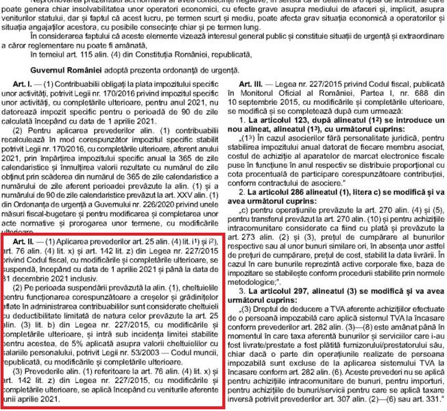 Suspendare facilitte 1.500 lei pentru crese si gradinite, Foto: Monitorul Oficial