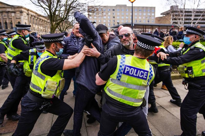 Protest anti-lockdown, Bradford, Marea Britanie, martie 2021, Foto: Ioannis Alexopoulos/LNP