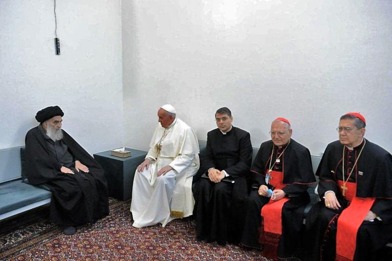 Ali al-Sistani si Papa Francisc, Foto: AFP / AFP / Profimedia