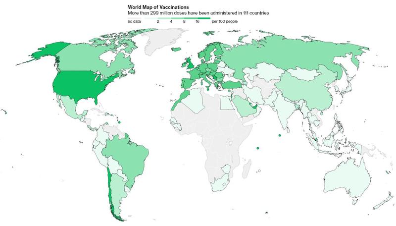 Harta vaccinarii, Foto: bloomberg.com