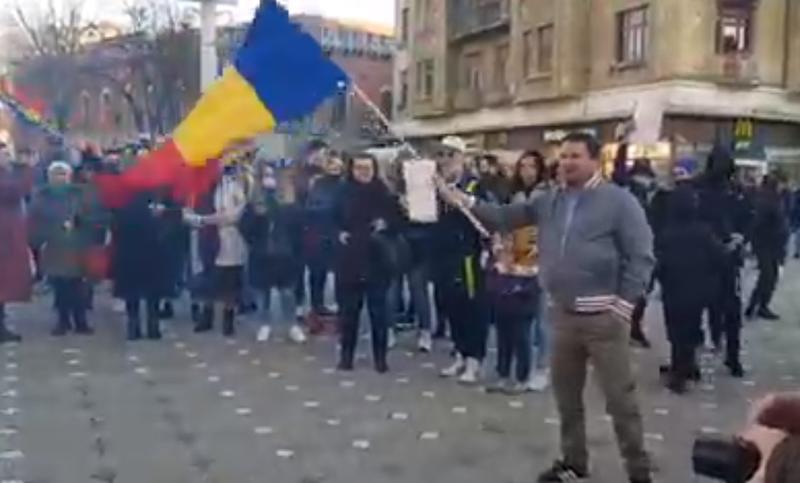 Timisoara, protest anti-restrictii, Foto: Captura video