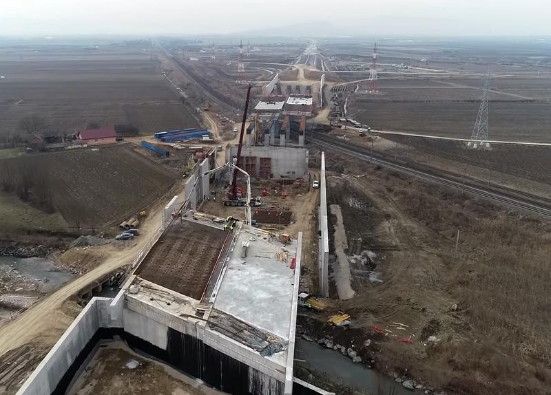 Autostrada A10 Sebes - Turda, Lot 2 - lucrari in martie 2021, Foto: Captura YouTube