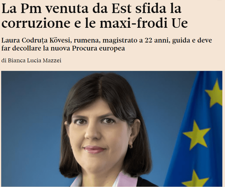 Kovesi interviu Sole24ore, Foto: captura Ilsole24ore