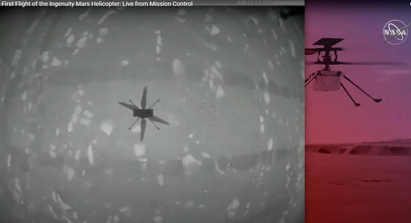 Primul zbor al elicopterului Ingenuity pe Marte, Foto: Captura YouTube