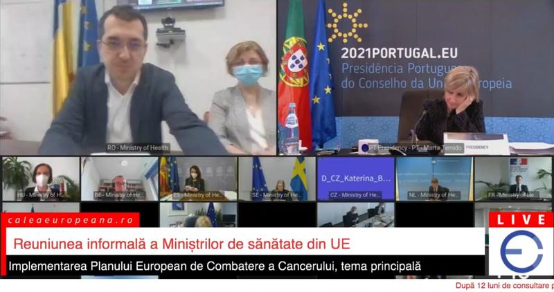 Vlad Voiculescu, videoconferinta ministri UE, Foto: Captura video