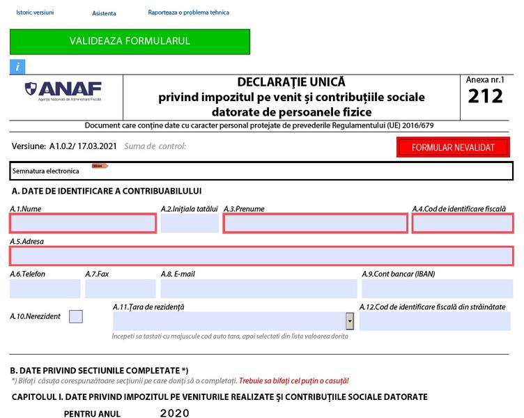 Declaratia unica 2021, Foto: anaf