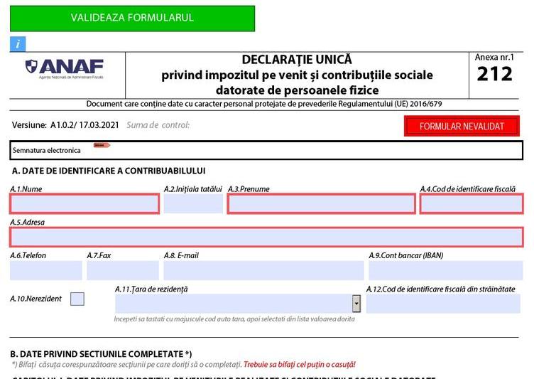 Declaratia unica 2021, Foto: anaf