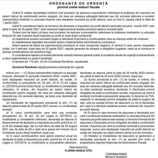 OUG procedura 1.500 lei pentru cresa sau gradinita, Foto: monitoruloficial.ro