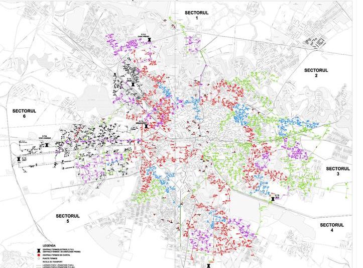 harta sistemul de termoficare, Foto: Primaria Capitalei