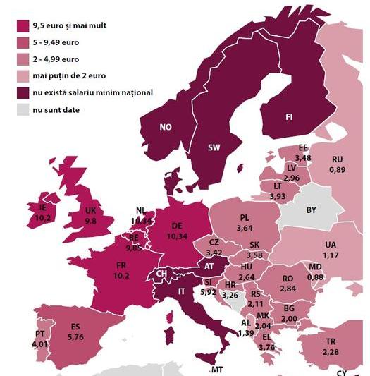 Salariul minim brut orar in Europa, Foto: Syndex