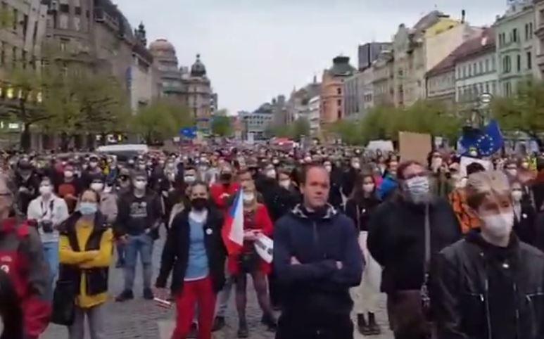 Protest la Praga, Foto: youtube.com